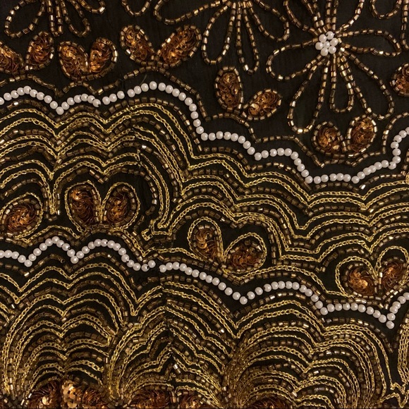 Adrianna Papéll Boutique Evening Beaded Sequined Floral Top - Picture 2 of 7